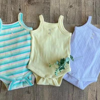 2022 summer new baby sleeveless cotton bodysuit solid infant girl jumpsuit casual baby thin breathable clothes 0 24m