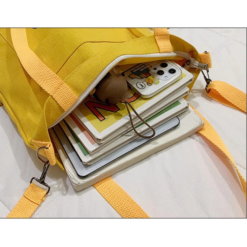 

Women Backpack Canvas School Bookbag Tote Daypack Student Rucksack Shoulder Bag for Teenager Girls