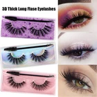 1 пара 3D натуральные длинные различные толстые черные накладные ресницы полоски тонкие красивые накладные ресницы Набор для наращивания с кисточкой