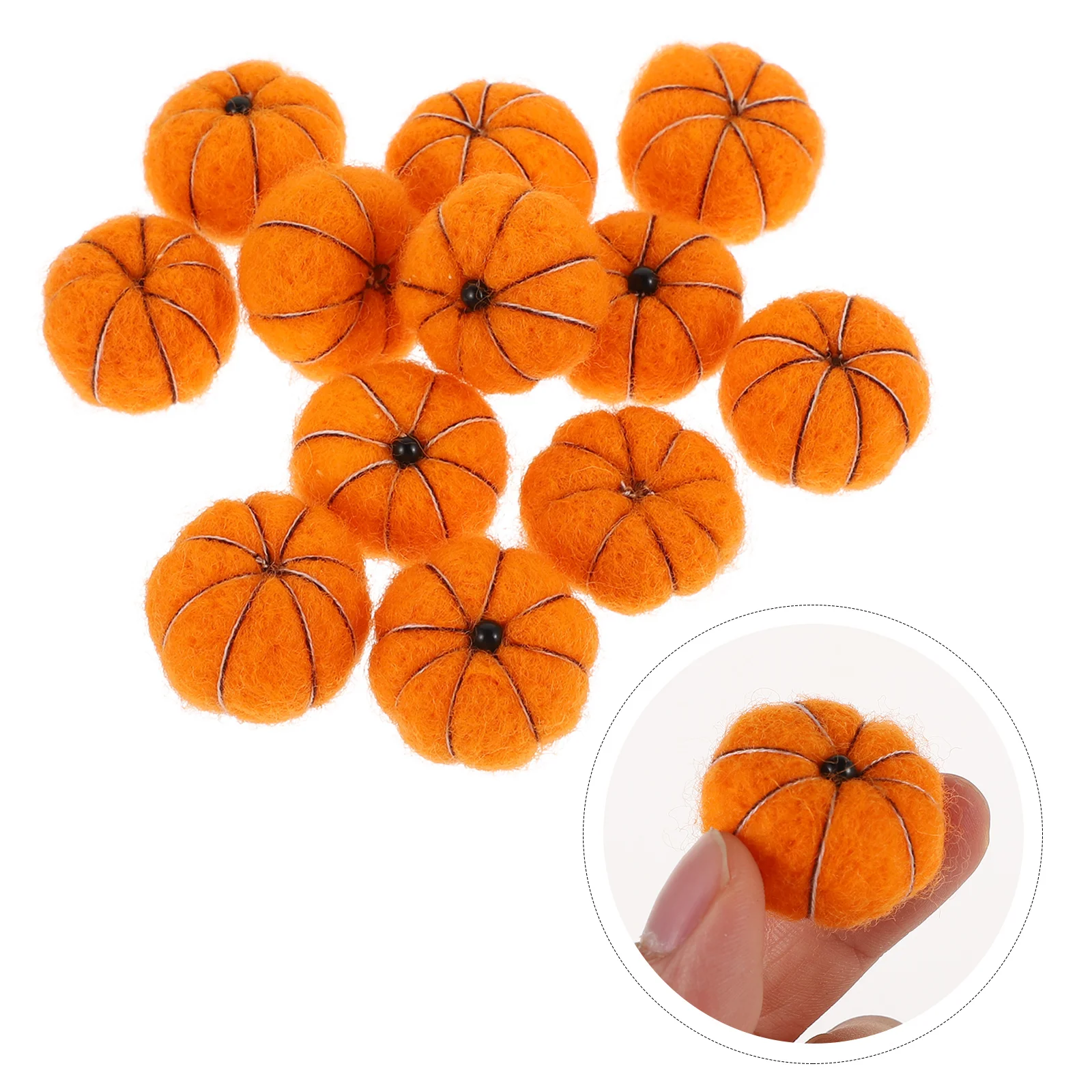 

12 Stuff Autumn Felt Balls Thanksgiving Pumpkin Centerpiece Felt Pom Poms Harvest Banner