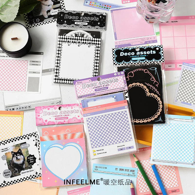 

20sets/lot Memo Pads Heart Collection Junk Journal Paper diary ScrapbookingOffice School stationery