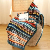 flannel sherpa throw 50 x 60 bohemian soft plush flannel blanket throws for bedcouchsofaofficecamping
