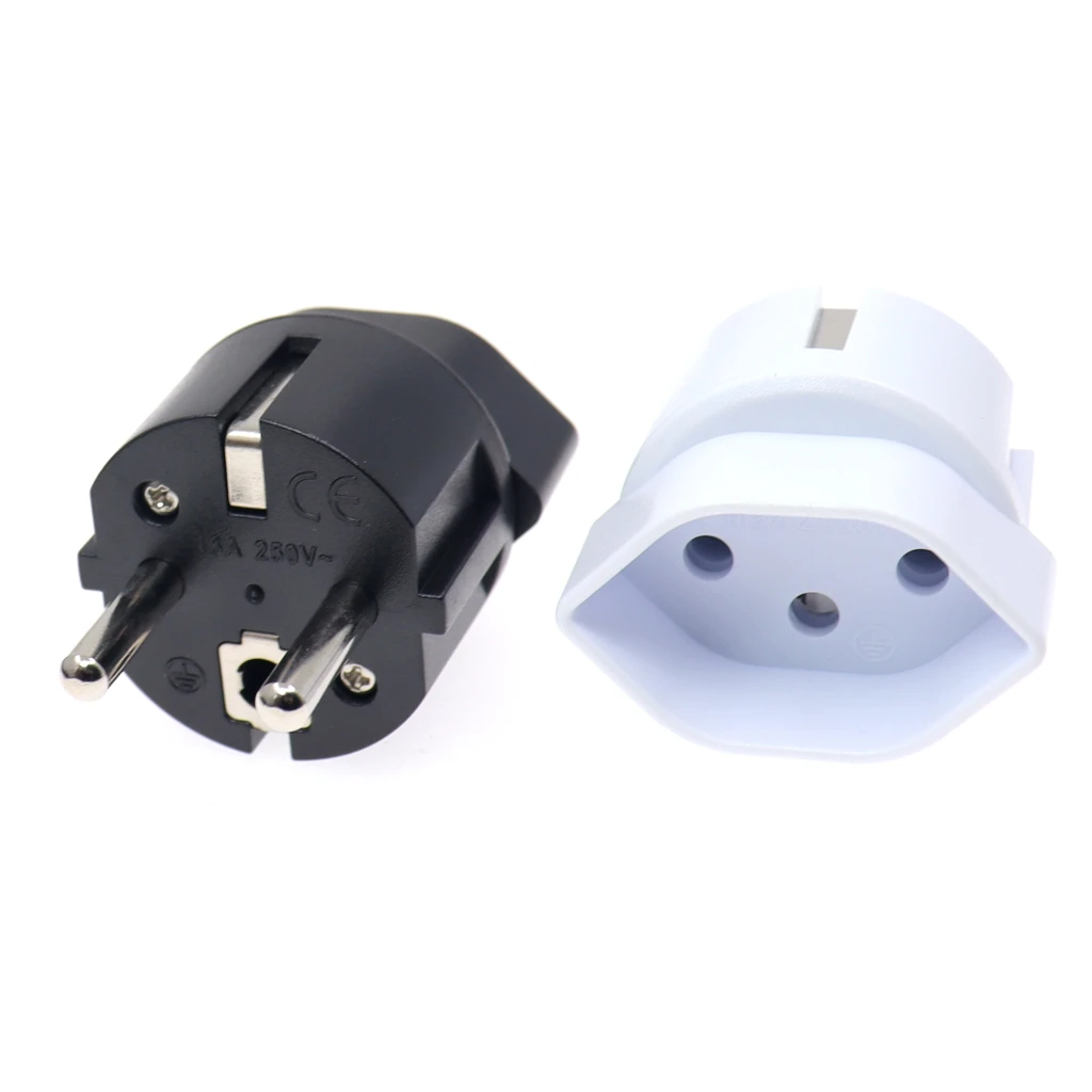 European France Travel Plug Adapter,Swiss to European Plug adaptor Travel Adapter socket 10A 250V