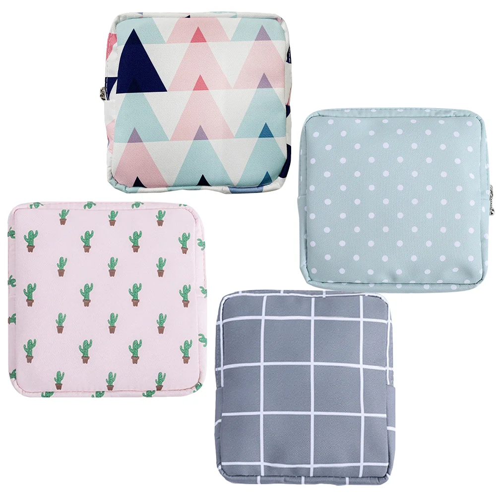 

4 Pcs Sanitary Bags Feminine Products Napkin Storage Pads Pouch Decor Aunt Towel Cotton Napkins Girl Towels