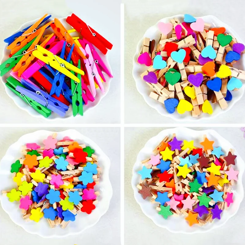 

25/50 piezas Mini Clips coloridos de 30/35/37/38/40/72mm, pinzas para ropa, decoración artesanal ,Clips para fotos para hojas