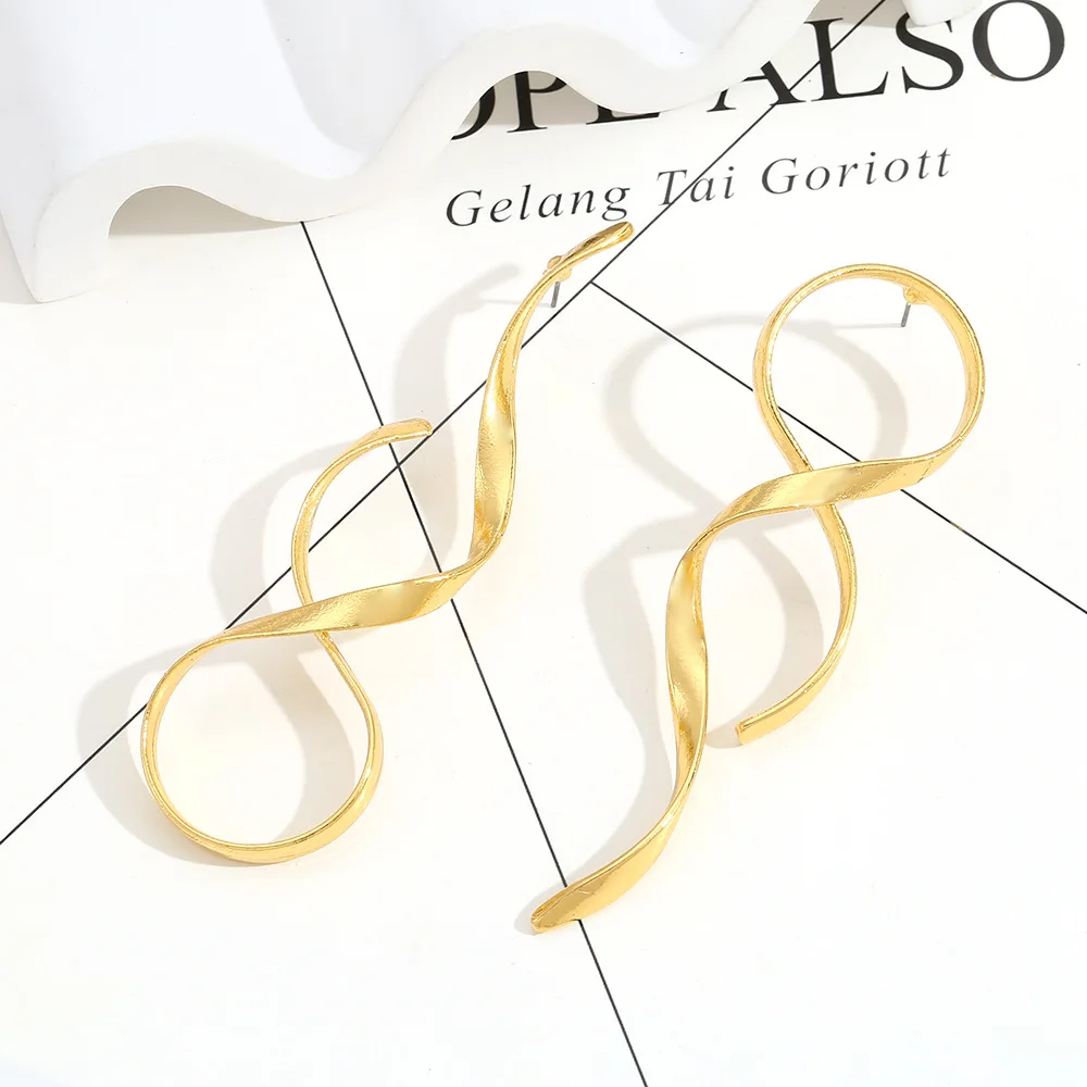 ZAA трендовые металлические серьги неправильной формы золотого цвета в форме