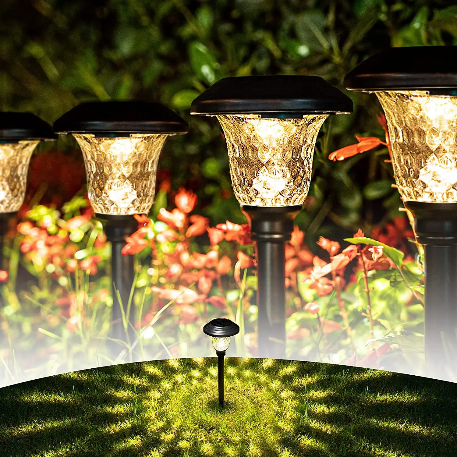 Outdoor Solar Led Garden Lights Waterproof  Street Lamp For Villa Yard Path Gazebo Buried Lights Solar Garden Decoration Lamp