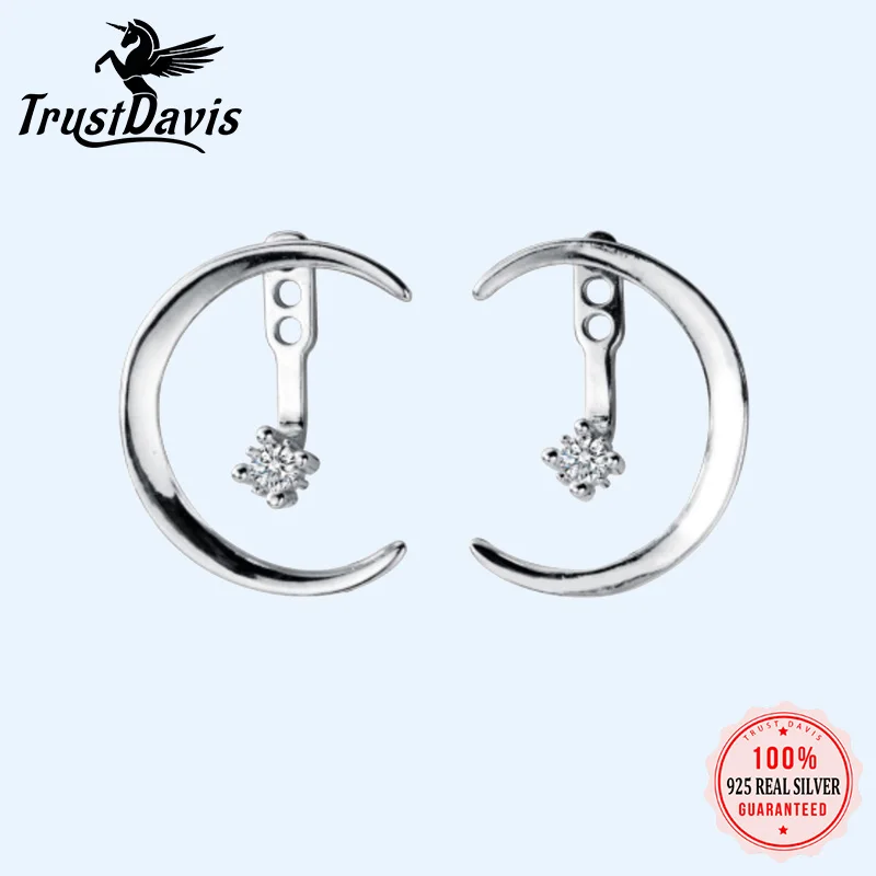 

Серьги-гвоздики женские из серебра 925 пробы с Луной и фианитами, DS1872