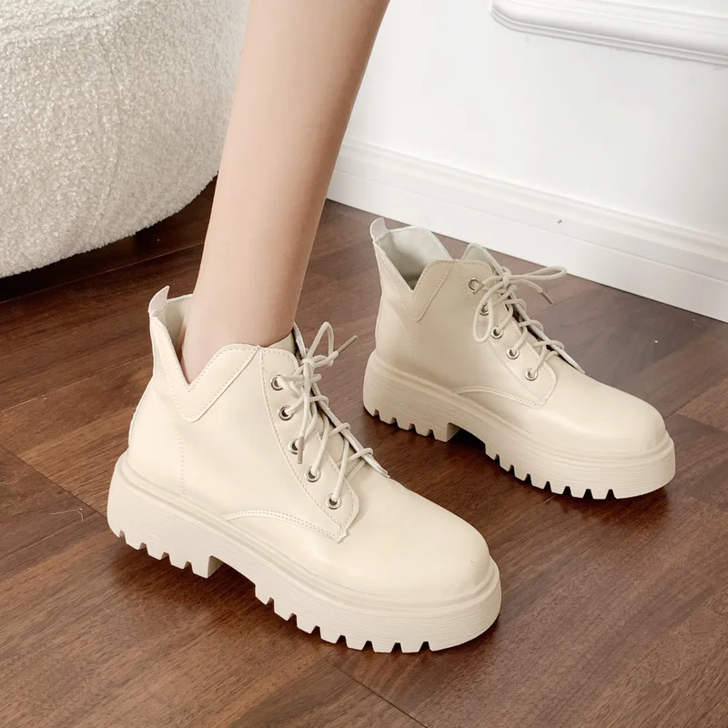 

2022 New Women's Autumn Winter Ankle Boots Thick-Soled Heighten Short Boots Fashion British Style Ladies Boots Botas Mujer boots