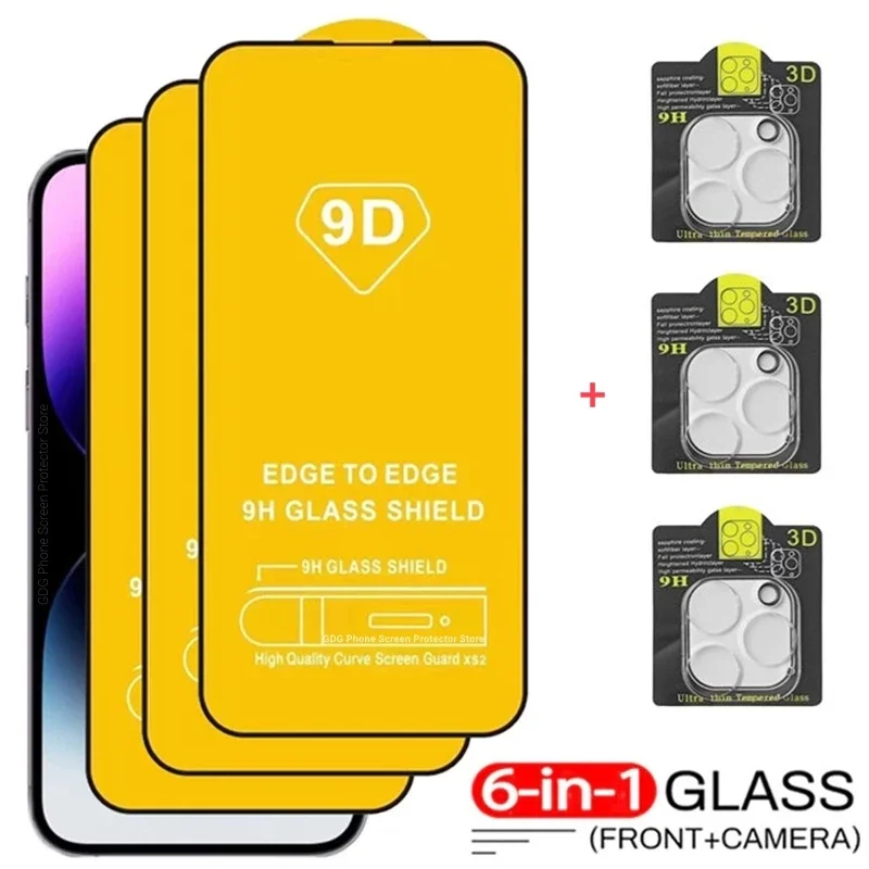

9D закаленное стекло для iPhone 14 Pro Max 12 Mini 14 Plus Защита экрана для iPhone 13 PRO X XS MAX Защитное стекло для объектива камеры
