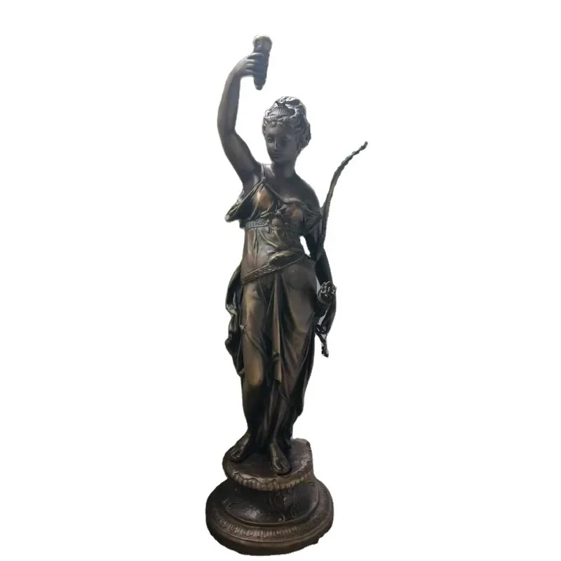 Загадочный кобальтовый синий шар 8-дневная латунная статуя охотницы античная