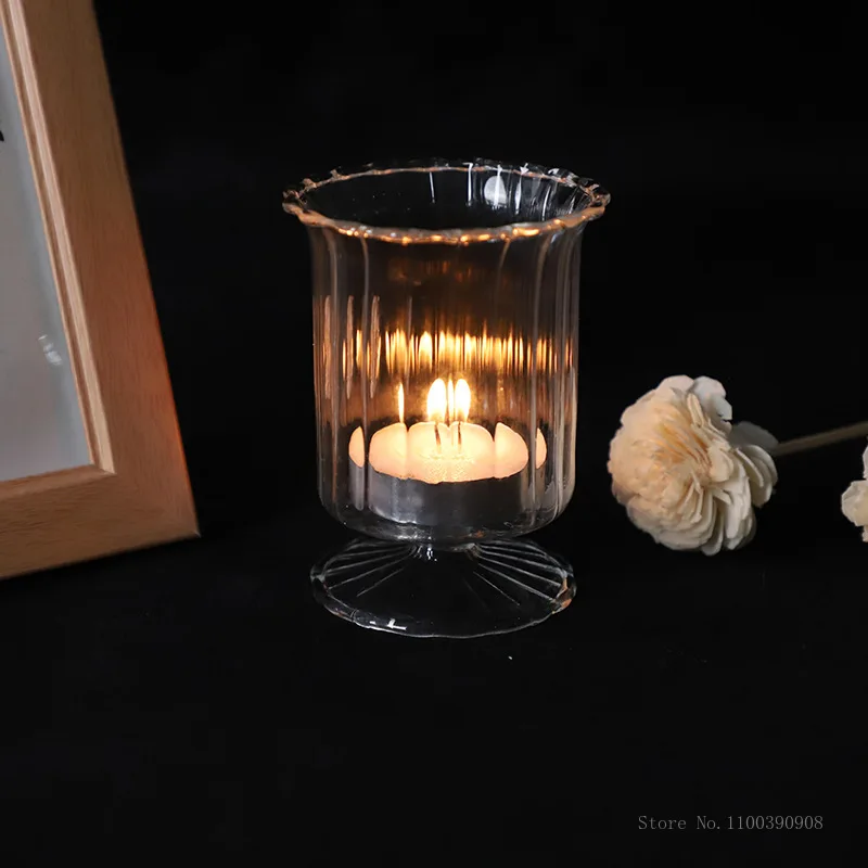 

Nordic Glass Candlestick European Candles Holders Table Candle Stand Romantic Candlestick Photophor Home Decoration Porta Velas
