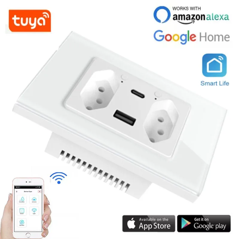 

2022 умная бразильская настенная розетка с USB, электрическая бразильская розетка, швейцарские розетки, ПК, стеклянная панель с дистанционным ...