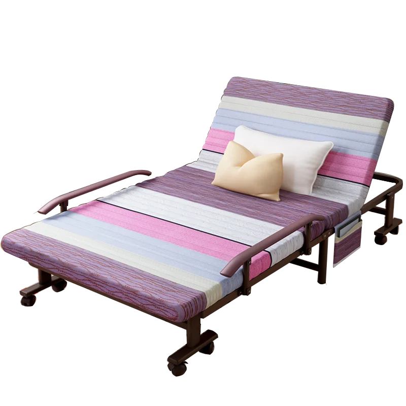 

QJJ Folding Bed Double Sleeping Small Bed Lunch Break Home Rental Room Office Portable Models