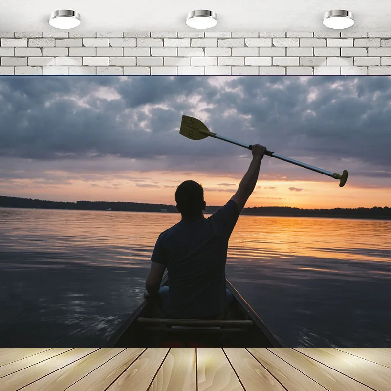 

Sea Kayaking Race Adventure Paddle Happy Birthday Party Photography Backdrop Background Banner Decoration Baby Shower