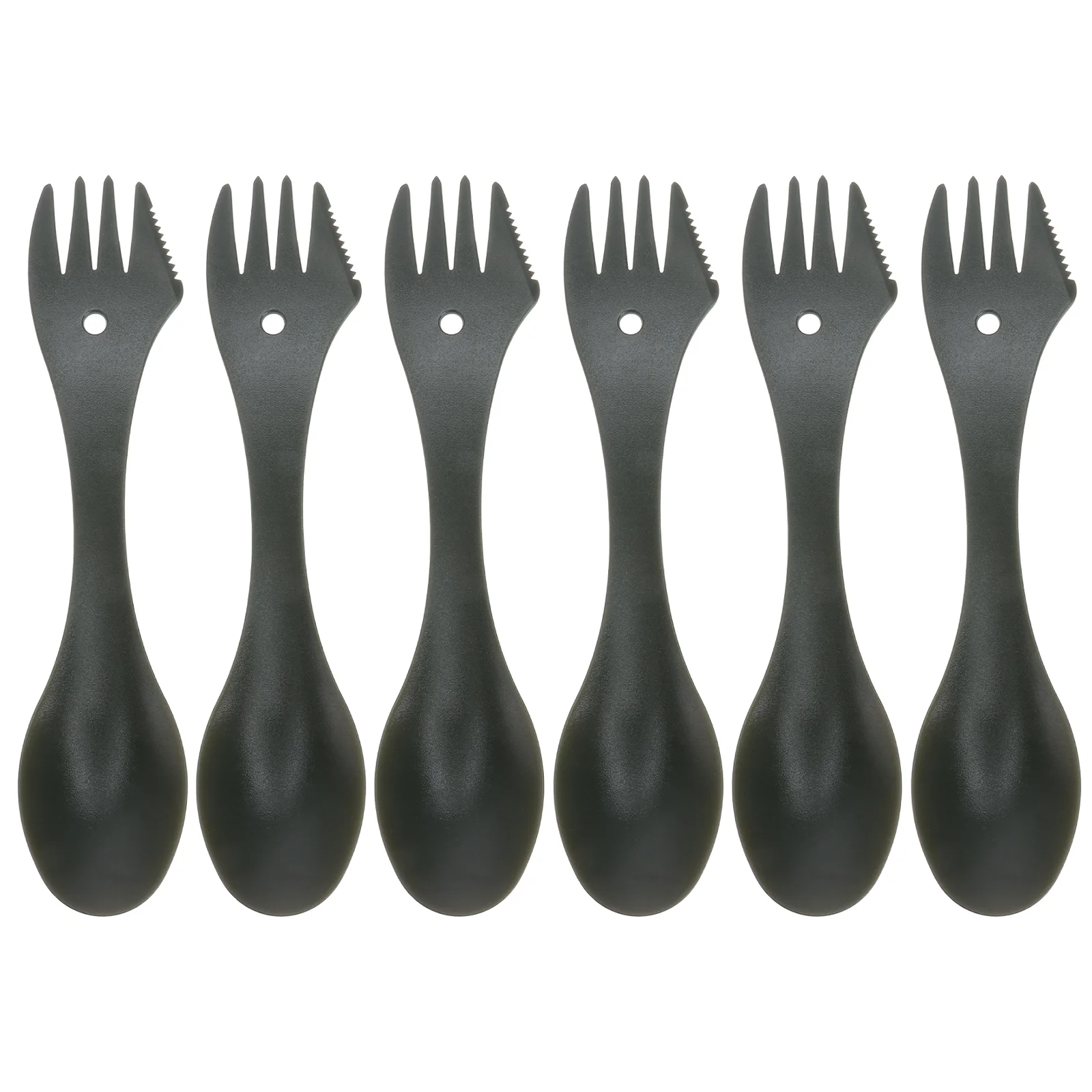 

6 Pcs 3-in-1 Spoon Fork Tableware Camping Spoon Fork