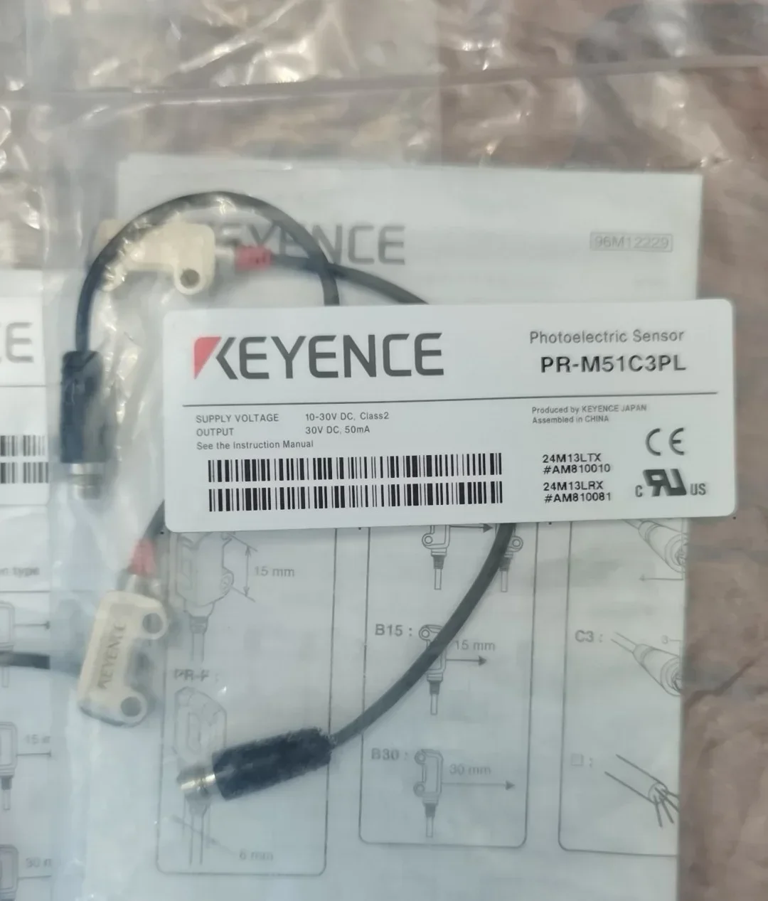 Keyence Мини-тонкий пропускной разъем M8 тип 1 2 м PR-M51C3PL автономный миниатюрный