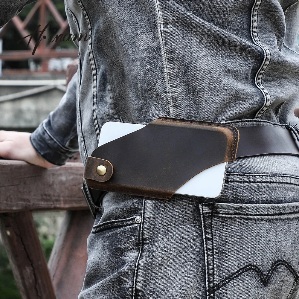 

Bag Phone Waist Belt Leather Travel Crossbody Holder Bag Men Phone Pack Casual Genuine Fanny Cellphone Pouch Purse Bag