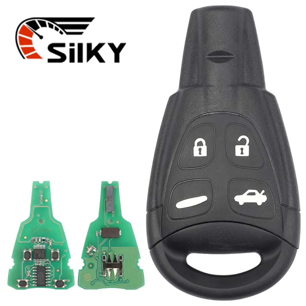 Умный дистанционный автомобильный брелок SilKY для SAAB 93 95 9-3 9-5 WF Сменный дистанционный ключ LTQSAAM433TX 434 МГц ID46 4 кнопки