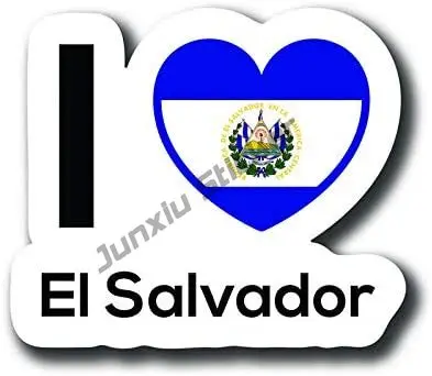 

Love El Salvador Flag Decal Sticker Home Pride Travel Car Truck Van Bumper Window Laptop Cup Wall Car Decal Car Accessories