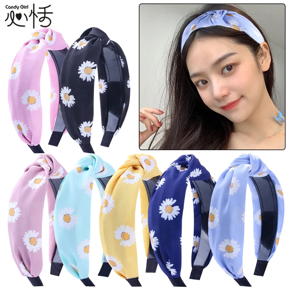 

Wide Top Knot Solid Flower Printed Headbands Bow Hairbands face wash Cute Hair Hoops Kawaii for Women Girls Hair Accessories