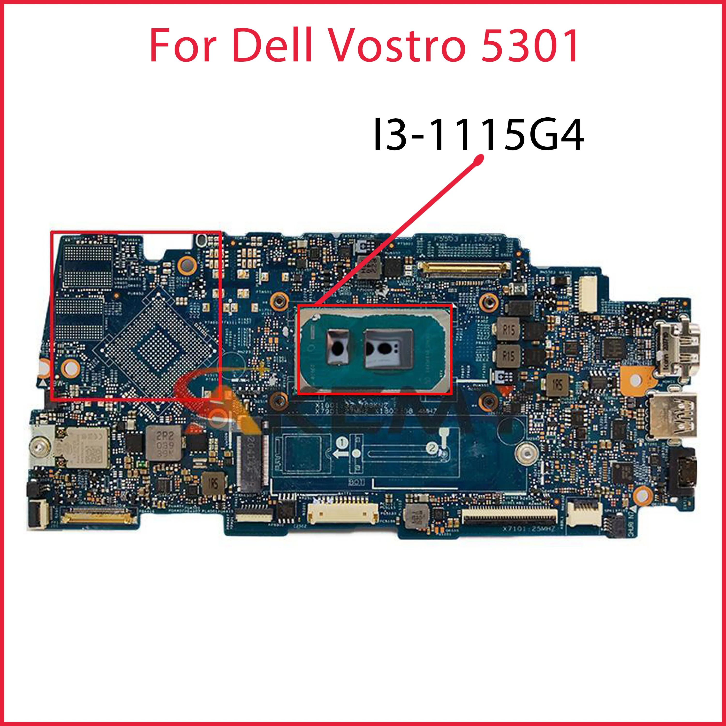 

For Dell Vostro 5301 Laptop Motherboard With I3-1115G4 CPU 8GB-RAM 2W1D5 19765-1 Mainboard CN-071W1W 71W1W 100% Fully Tested