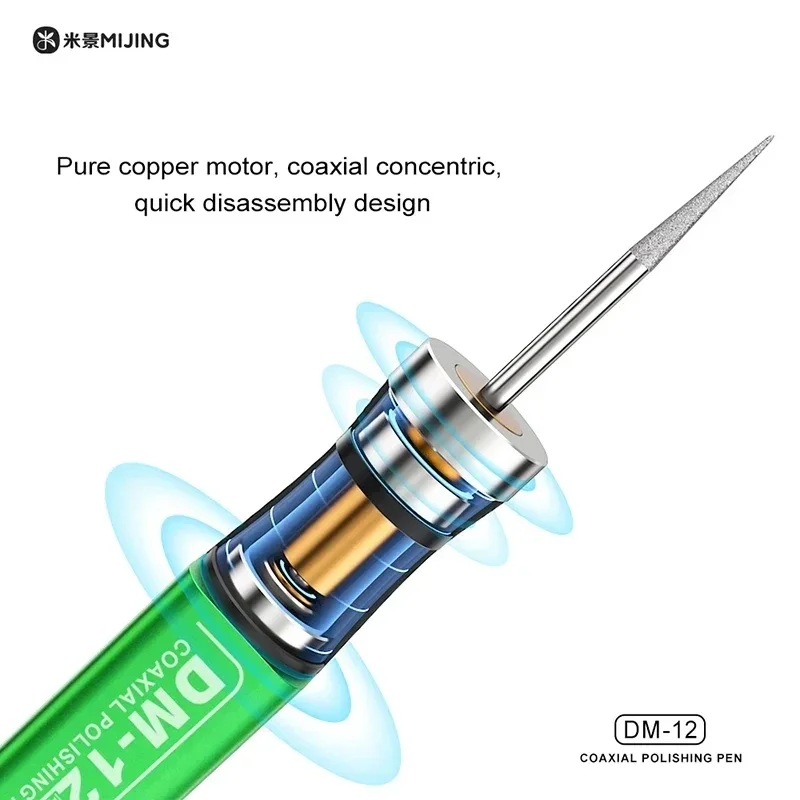 Фото MiJing DM-12 коаксиальная полировальная ручка для телефона, микросхема, процессор, сверление, гравировка, ремонт, шлифовка, умная электрическая полировальная ручка №4