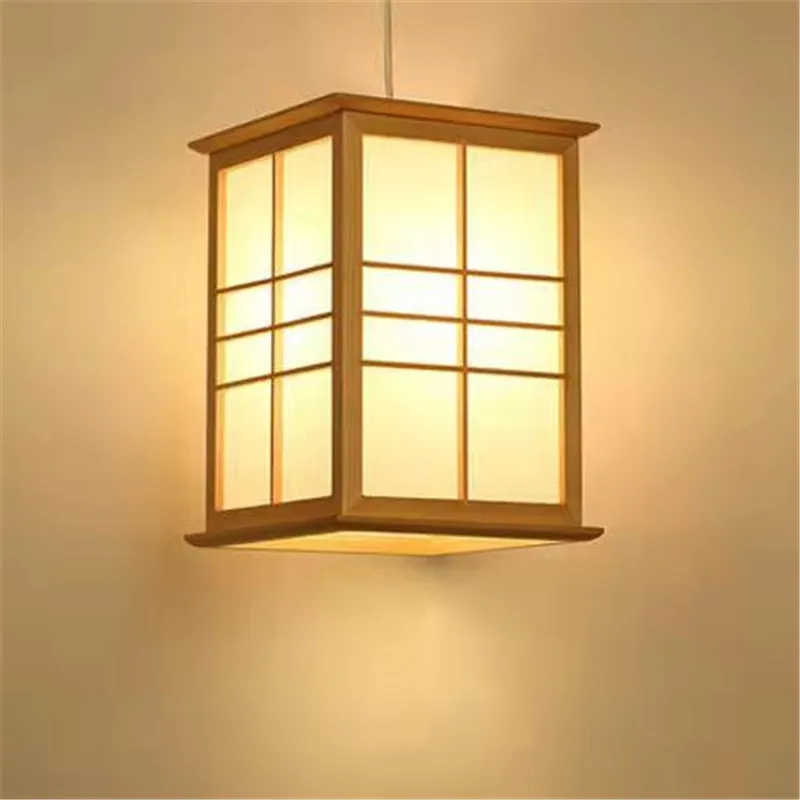 

Japan Style Wooden Pendant Lights Aisle Balcony Dining Kitchen Homestay Celing Hanging Light Art Decoration E27