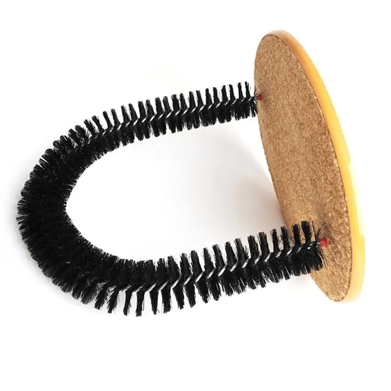 

Cat Massage Toy Brush Scratcher For Pets Scratching Devices Arch Door Cat Self Groomer With Round Stable Fleece Base