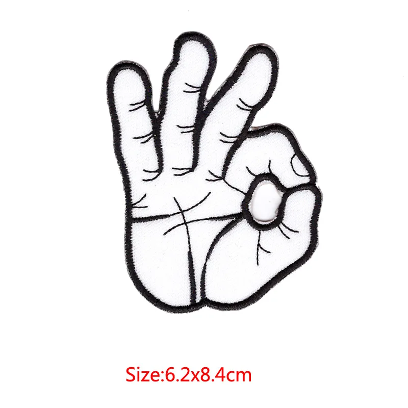 Панк Череп вертикальный средний палец чёрный белый череп нашивки на пальцы