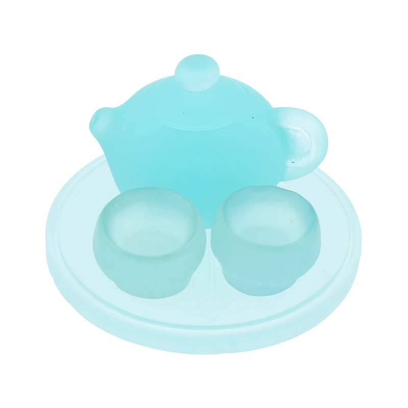 

Милый мультяшный реквизит для самостоятельной сборки, кухонные аксессуары, светящийся мини-чайник из смолы, набор чайных чашек, игрушки, микро-ландшафтное украшение