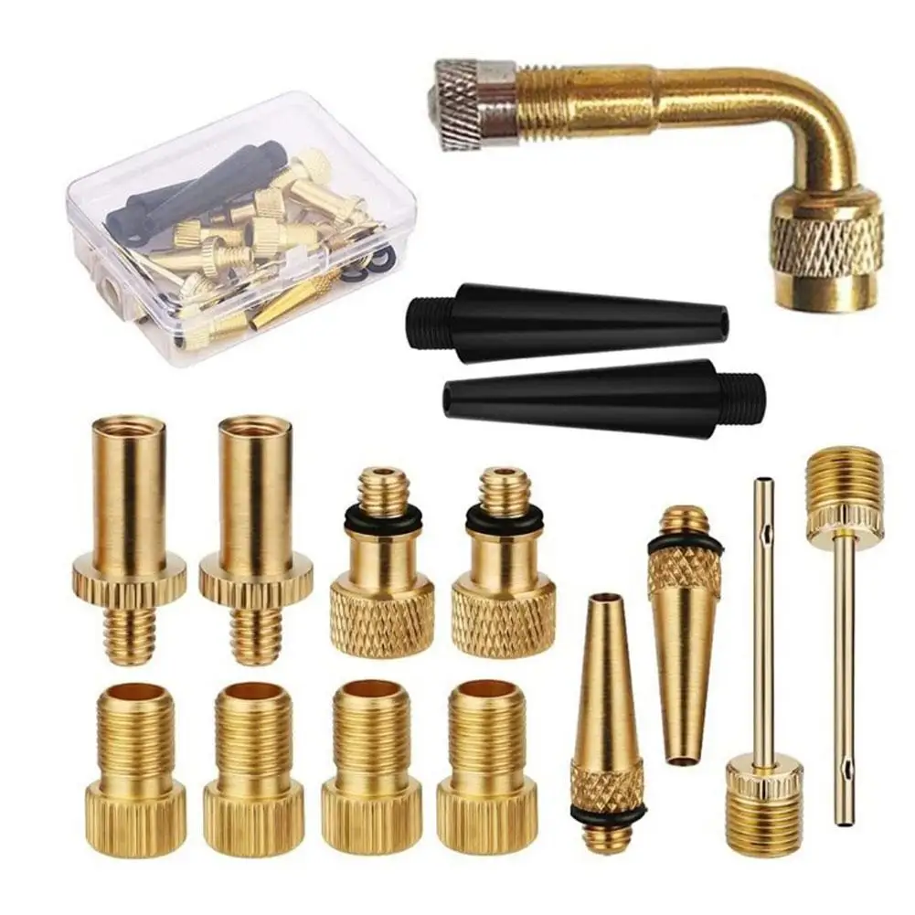 

Copper Bicycle Valve Adapter Set Anti-corrosion Sv Av Dv Mtb Mountain Bike Inflator Pump Accessories Dropshipping