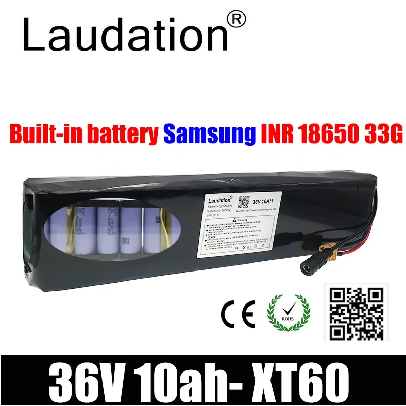 

Laudation 36V 10ah Battery Pack 18650 10S 3P 42V 10000mah With 15 BMS XT60 For Electric Bicycles, Scooters, Etc. 350W500W Motors