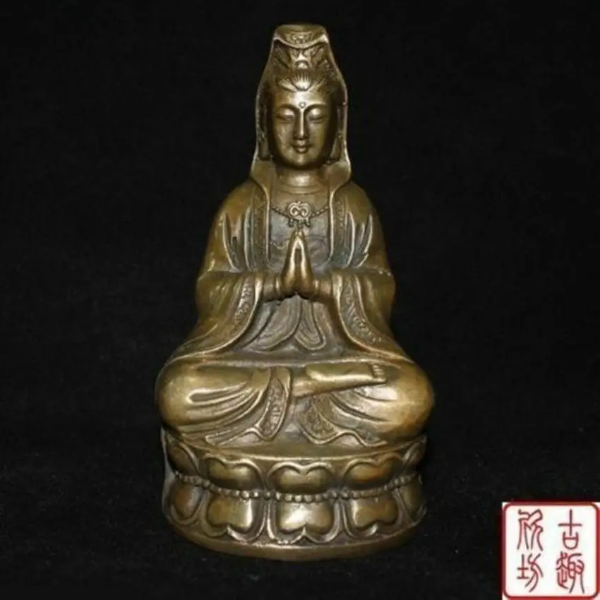 

Tibet Buddhist bronze Goddess of Mercy kwan-Yin Buddha Statue