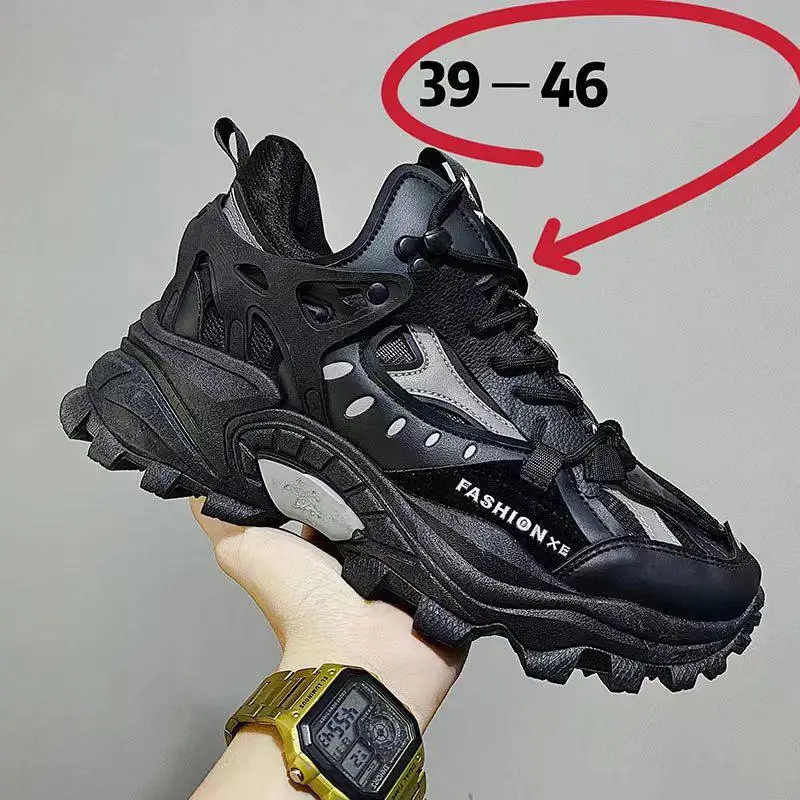 Мужские массивные кроссовки Вулканизированная подошва черные