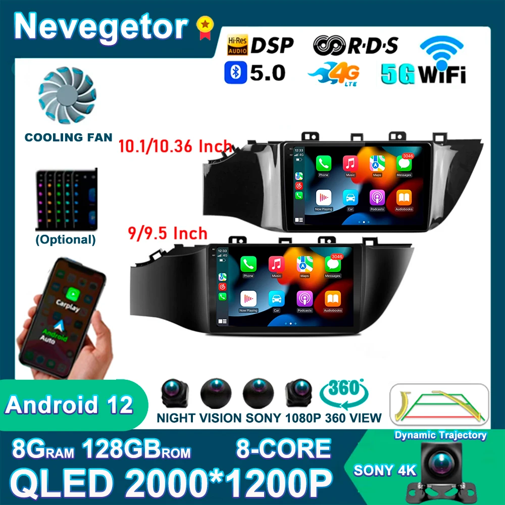 

Автомагнитола 2 Din на Android 12,0 без DVD, мультимедийный видеоплеер с GPS-навигацией для KIA RIO 4 2016 2017 2018 2019 Octa-Core