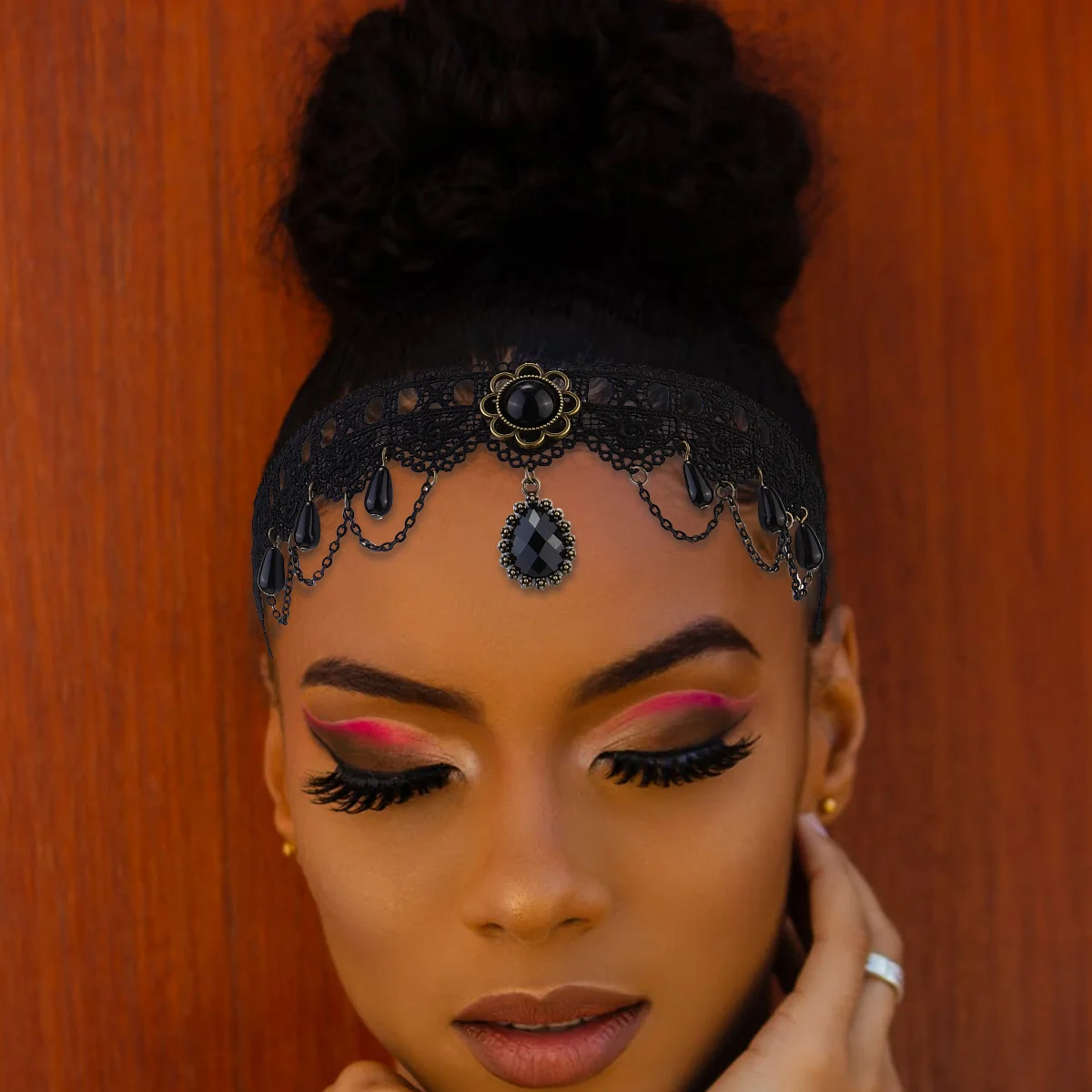 Oween Hends Fo Женская кружевная повязка на голову повязки для волос лоб Хэллоуин Miss