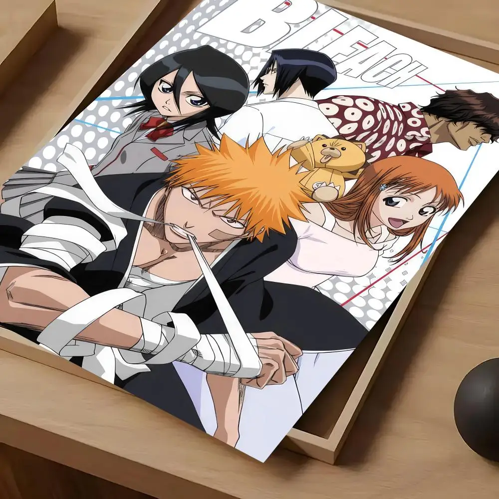 Фото Постер с изображением аниме Bleach, самоклеящаяся художественная водонепроницаемая бумажная наклейка, декор для кофейни, бара, комнаты, стены №2