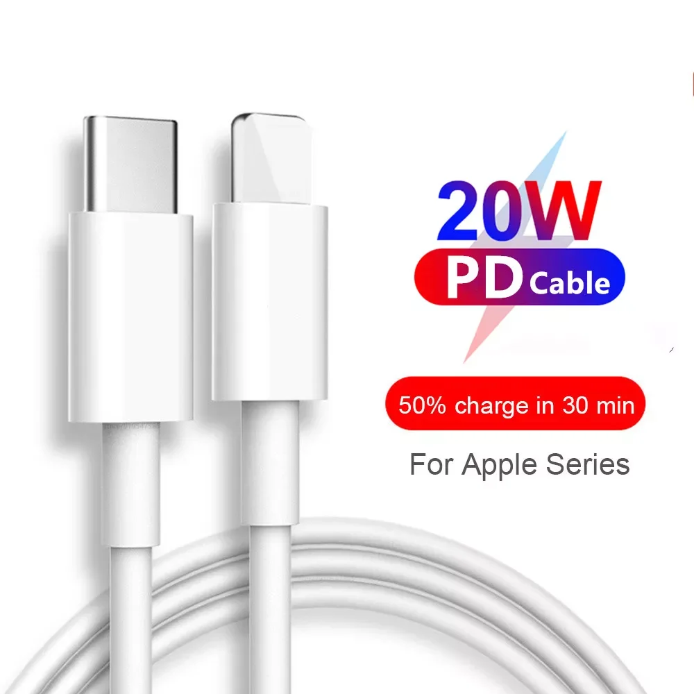 

Original 20W PD USB C Cable Fast Charging Wire For iPhone 13 12 11 Pro Max X XR 8 7 Plus iPad Data Sync Line Type-C Charger Cord