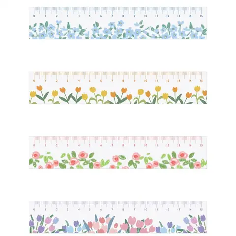 Прозрачная пластиковая линейка 15 см