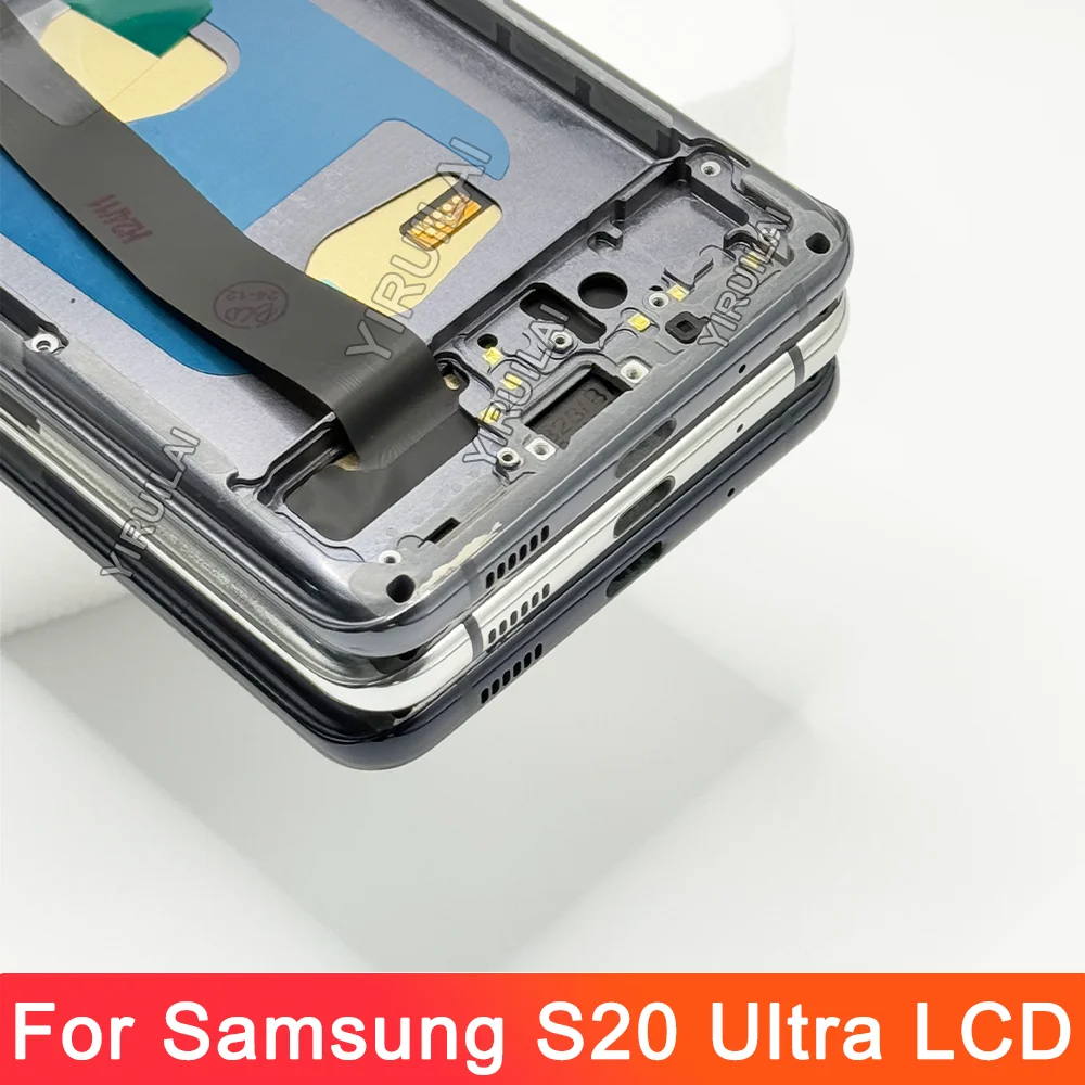 Протестированный S20 Ultra ЖК-дисплей с рамкой для Samsung 5G G988 G988B SM-G988U Замена