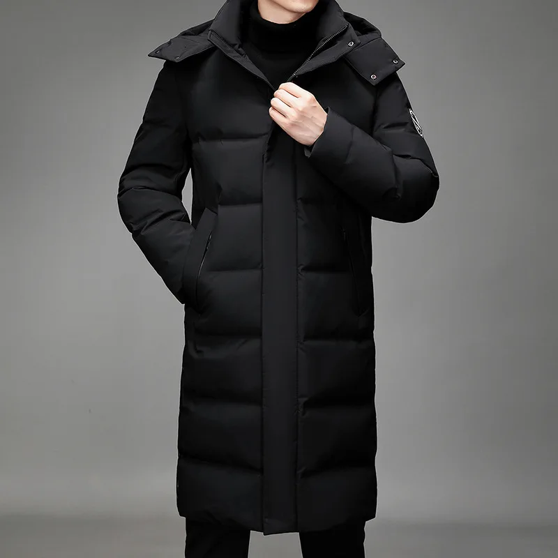 High Quality Fashion Winter Down Jacket Men Brand Warm Thick White Coat Men Hooded Long Parkas White Duck Down Coats Male Jacket