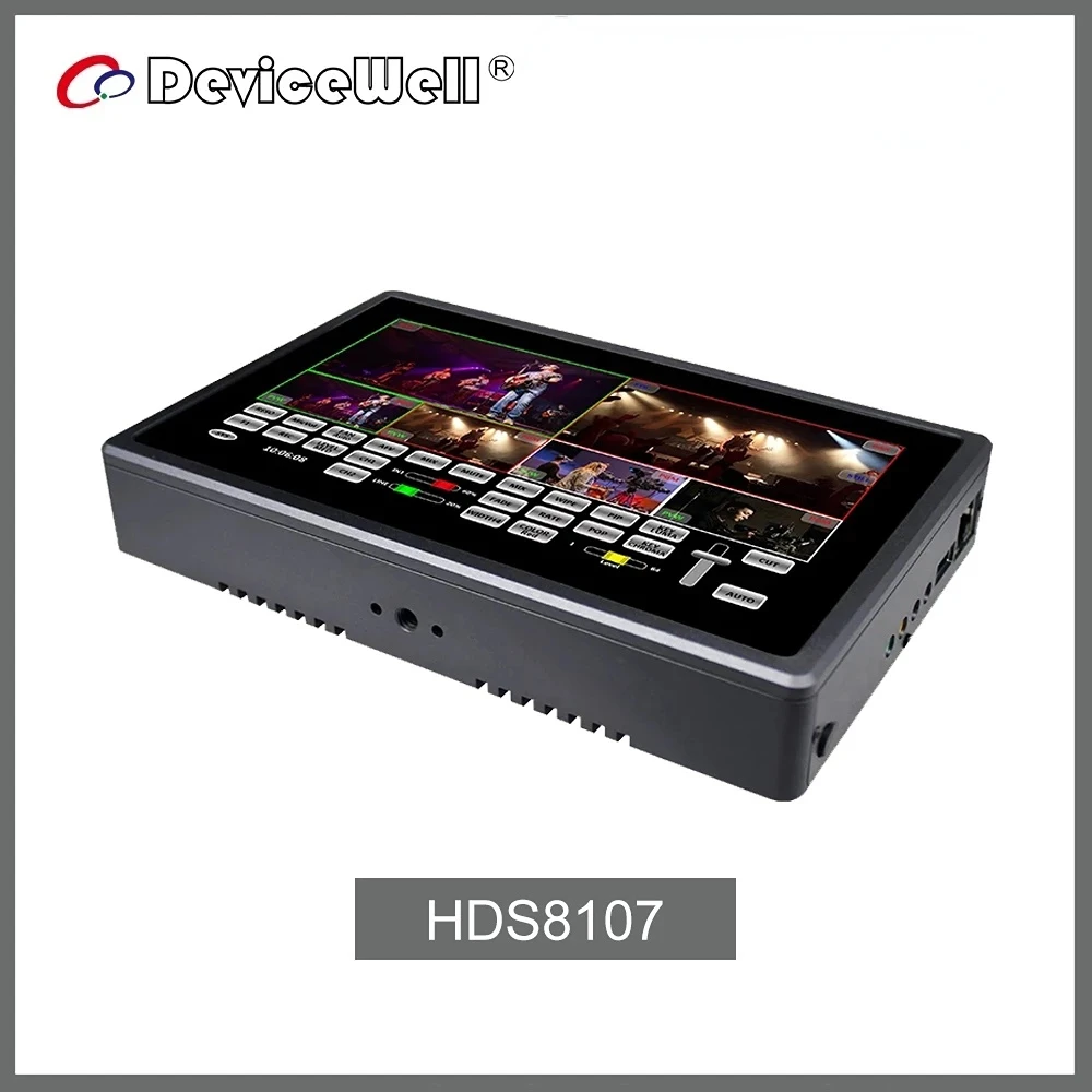 

DeviceWell HDS8107 Video Switcher Youch Screen 4*HDMI-compatible SWITCHER For Video Stream,Multiple Screens, Switch Freely