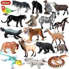 Фигурки Oenux Forest, дикие животные, лось, змея, Зебра, крокодил, павлин, лошадь, фигурки, миниатюрная коллекция, детские игрушки