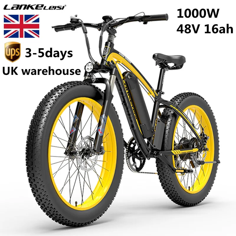 

Dropshipping LANKELEISI XF4000 UK Warehouse 26 Inch Electric Mountain Bike Fat Tire 48v 16Ah Battery 1000w Snow Bicycle Ebike