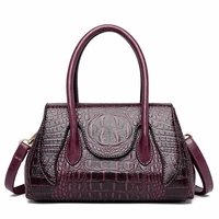 2022 new womens bag crocodile pattern handbag women middle aged mother bag female shoulder messenger bag multi layer large bags