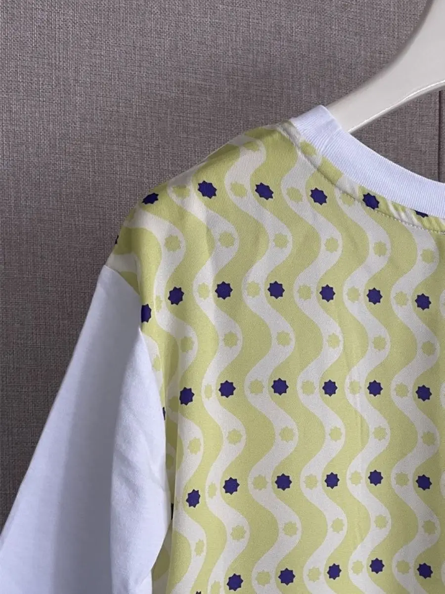 

Women's Suit Polka Dot Print Patchwork Irregular Hem O-Neck Short Sleeve T-Shirt or Drawstring Elastic Waist Shorts