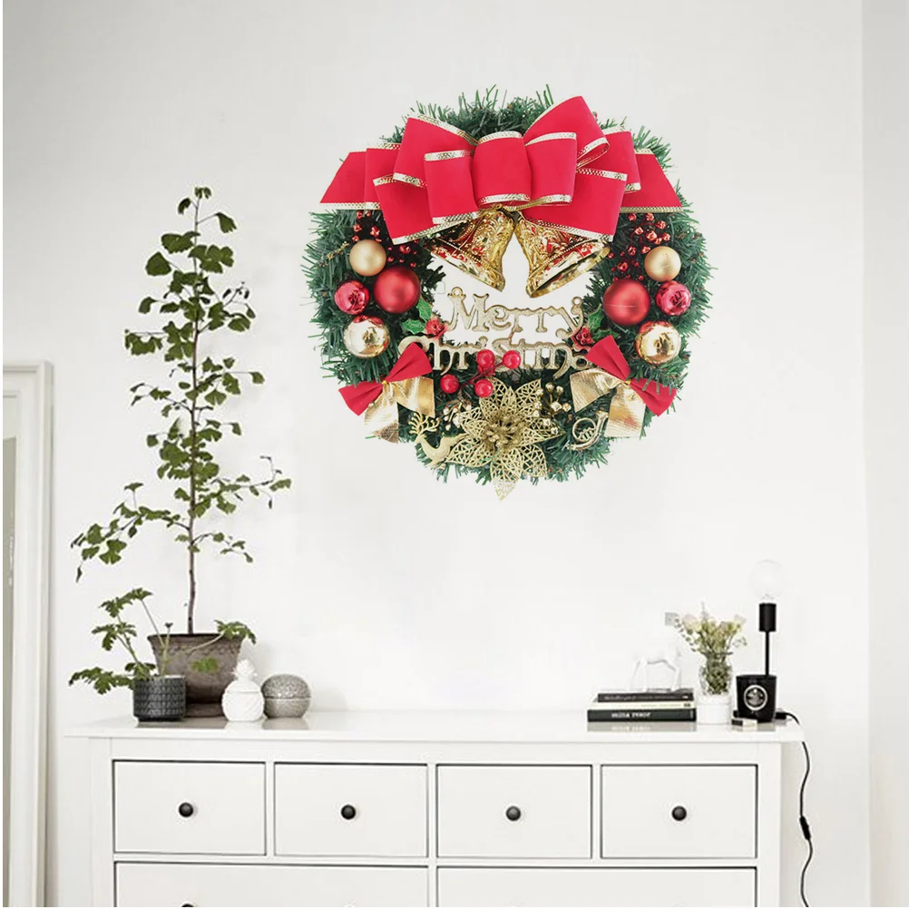 

1pc Wall Front Door Wreath Doorway Entry Shop Window Porch Garland Decoration for Christmas