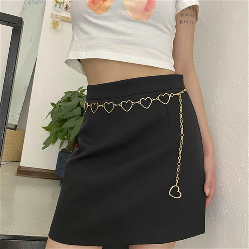

105cm Waistband Pants Classic Waist Chain Love Heart Hollow Girdle For Women Hip Hop Style Fashion Fine Waist Belts 2021 Trendy