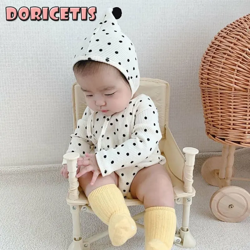 

Cotton Soft Baby Romper Comfortable Cute Polka Dot Print Newborn Romper Casual Not Hooded Pullover Spring Summer Child Clothing